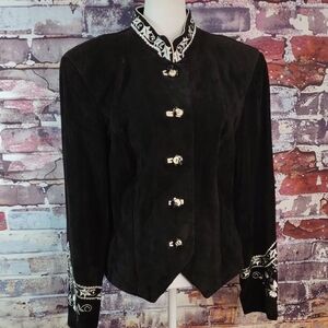 Vintage Hairston Roberson Embroidered Suede Jacket